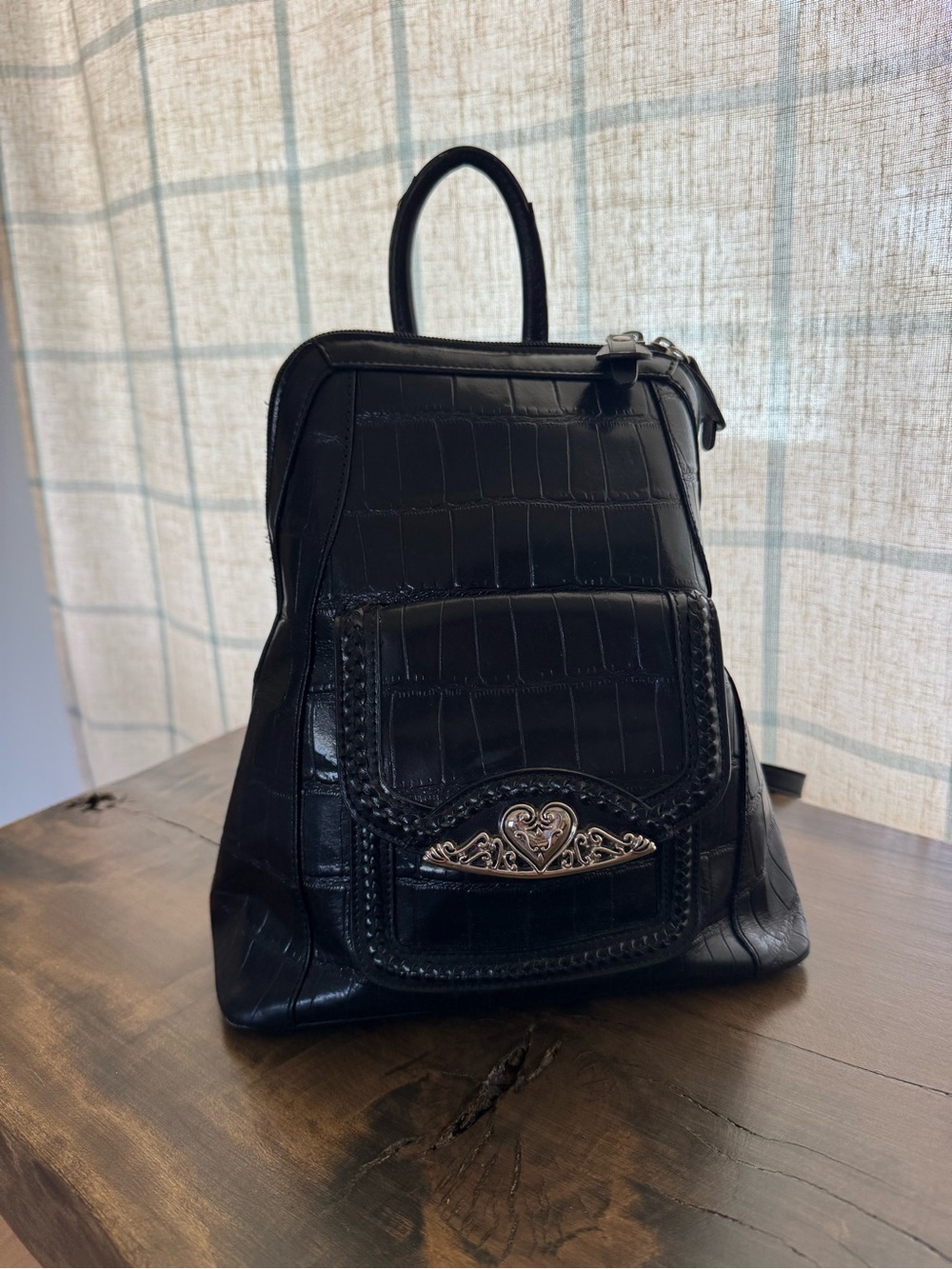 Marc Chantal Vintage Western Style Gator Embossed Backpack